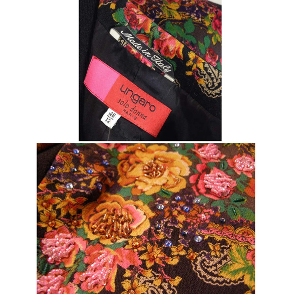 Vintage sz 12 Emanuel UNGARO Paisley Print Blazer - Picture 4 of 7